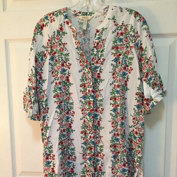 Matilda Jane Button Up op Women Small Cottagecore Hi Low Floral Flutter Sleeve - Picture 1 of 9